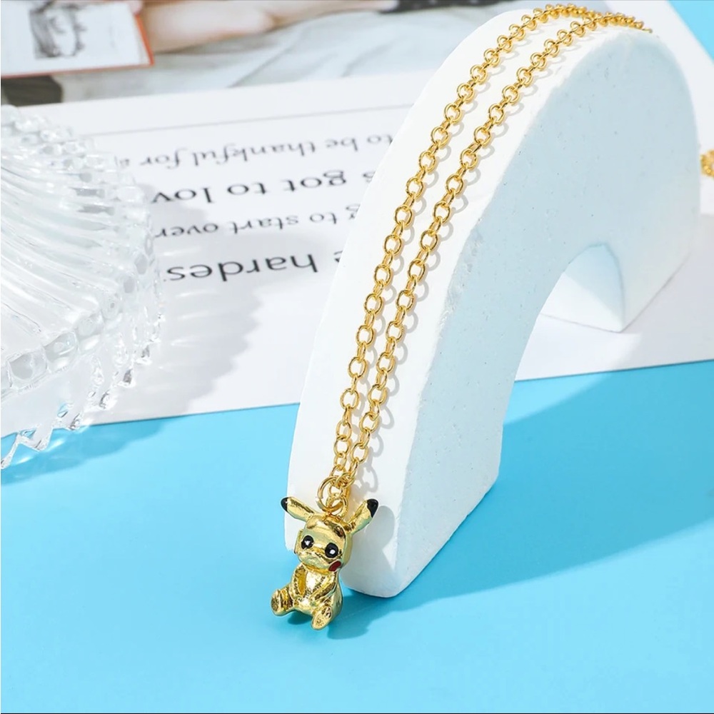 14K Gold Plated Pikachu Pendant Necklace